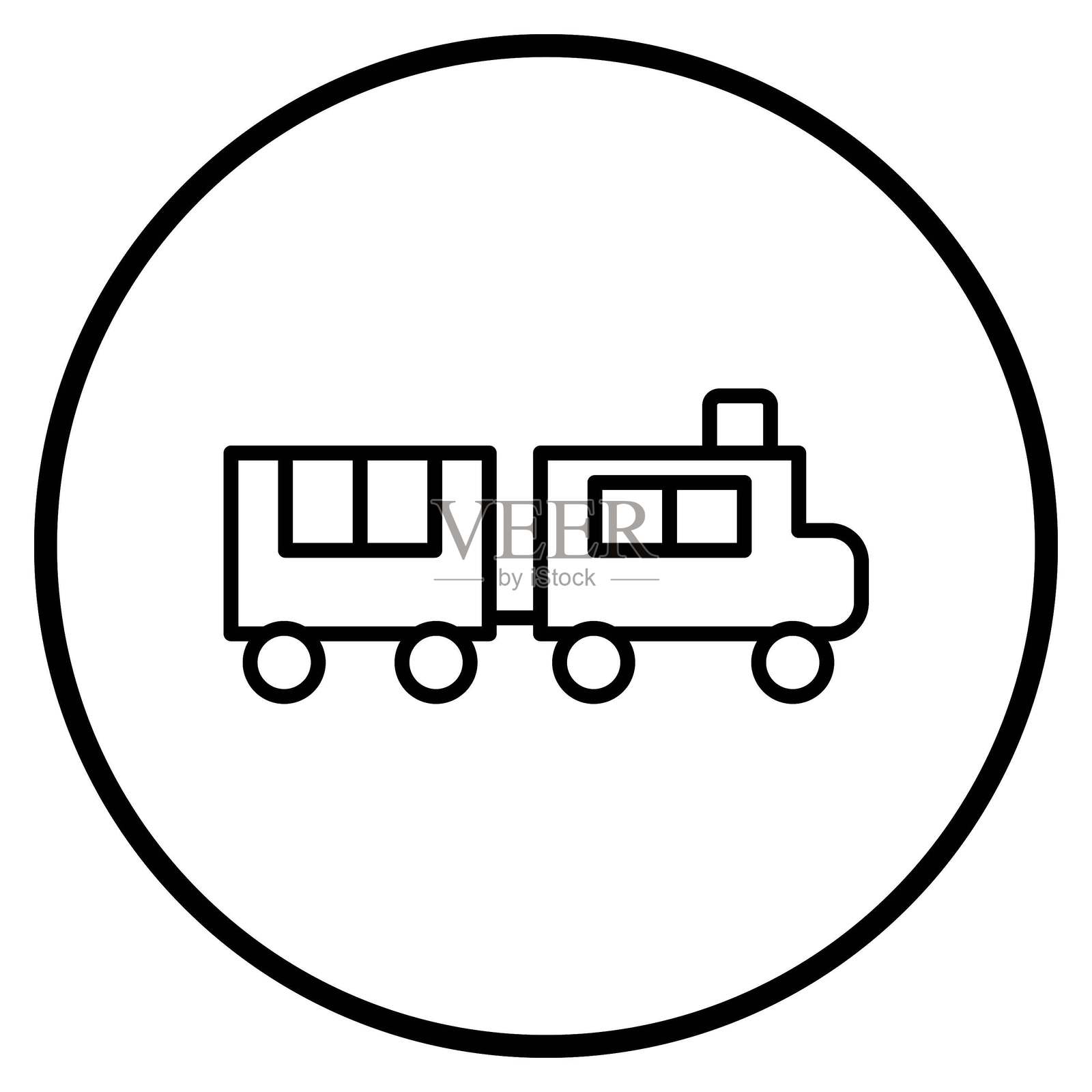 矢量玩具火车图标风格插画图片素材