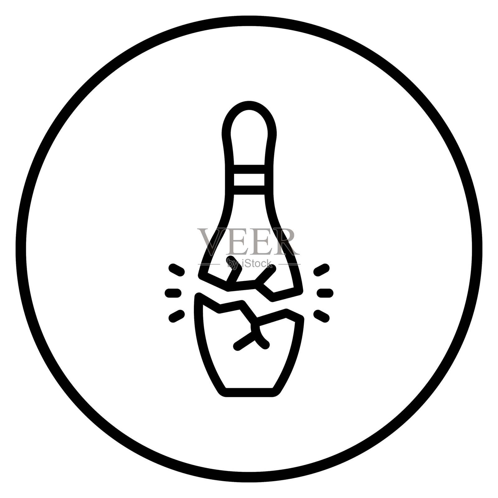 矢量设计损坏的图钉图标样式插画图片素材