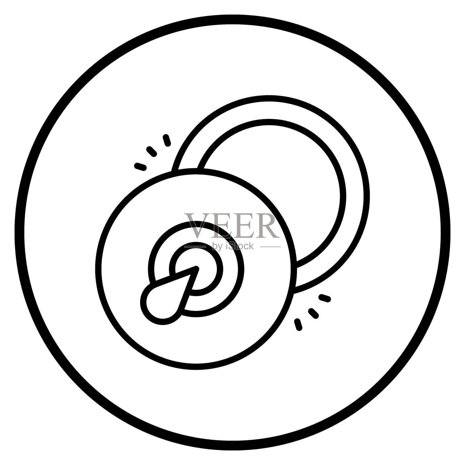 矢量设计的铙钹图标风格插画图片素材