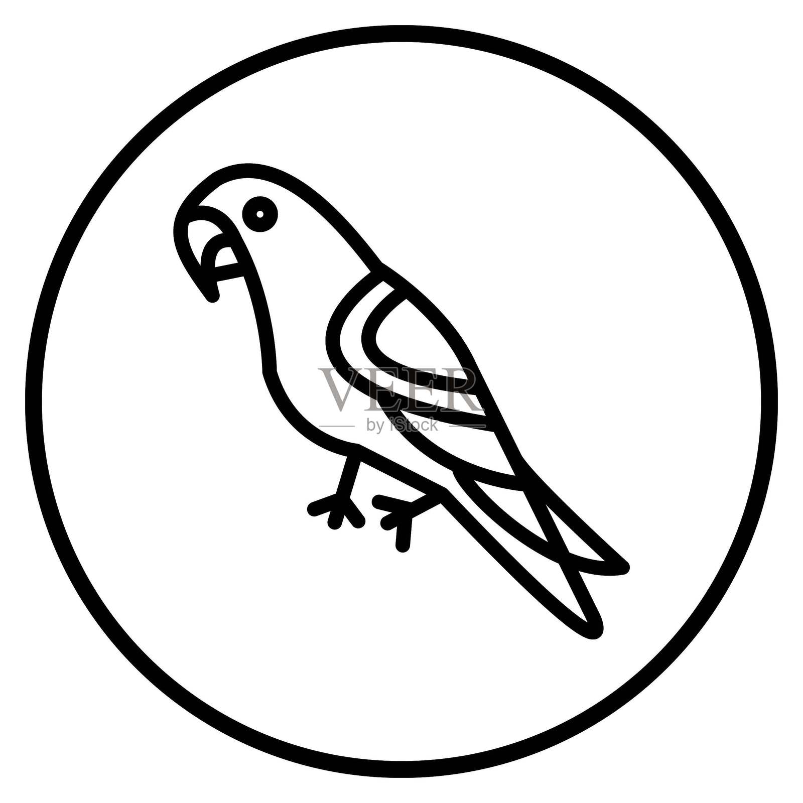 矢量设计鹦鹉图标风格插画图片素材