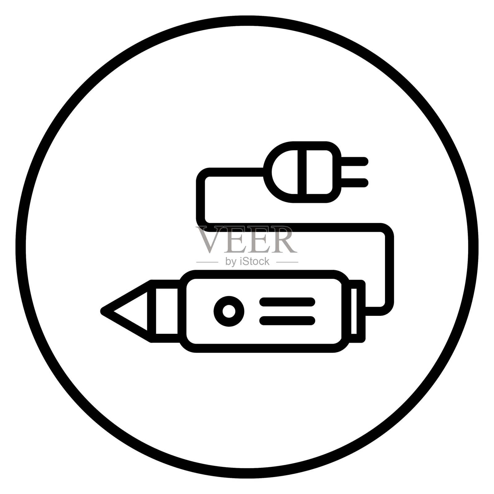 矢量设计旋转纹身机图标风格插画图片素材