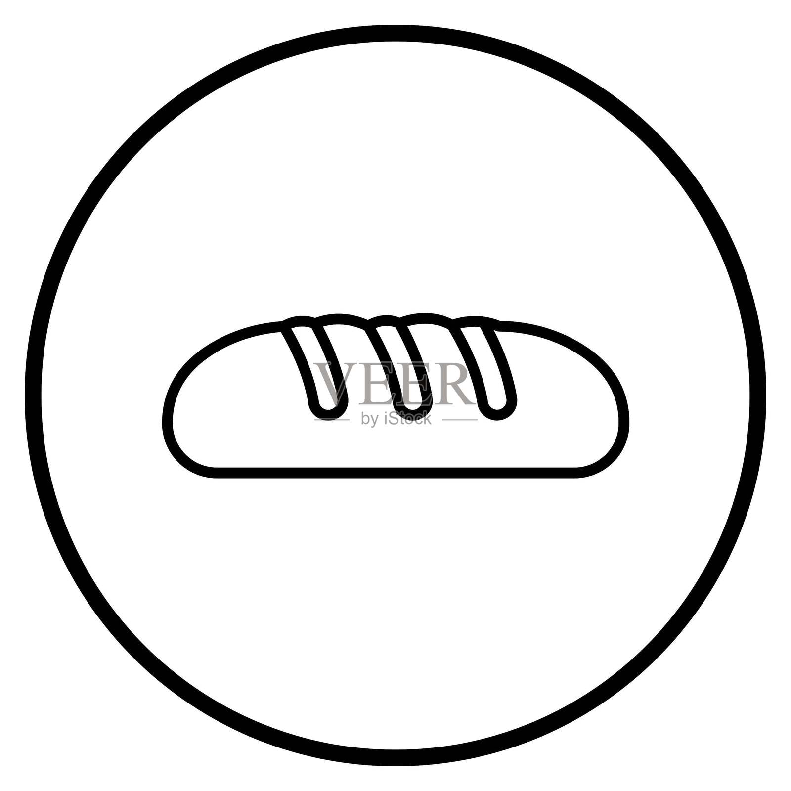 矢量设计的发髻图标风格插画图片素材