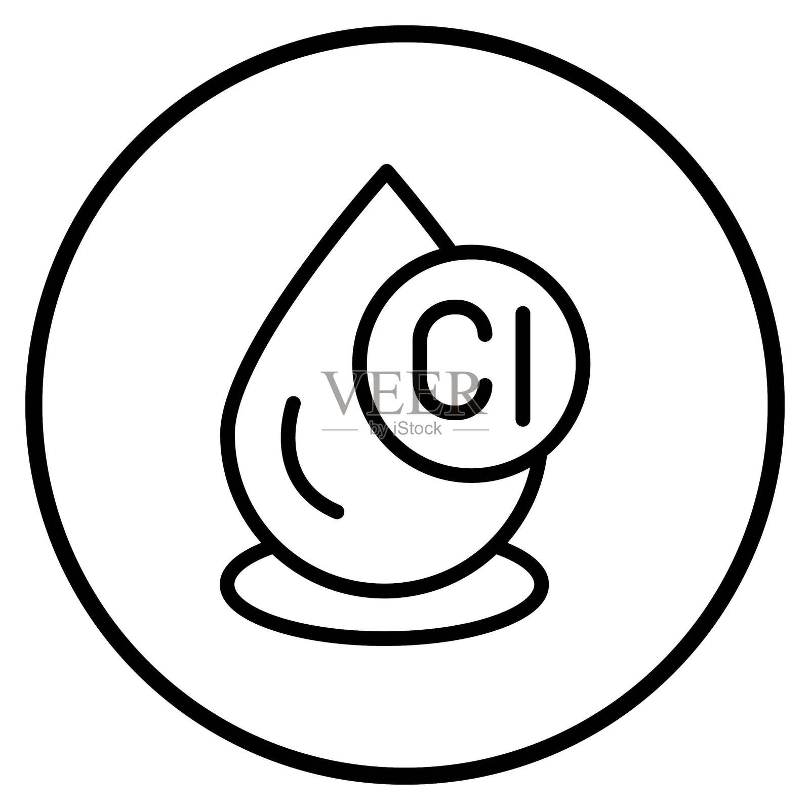 矢量氯图标设计风格插画图片素材