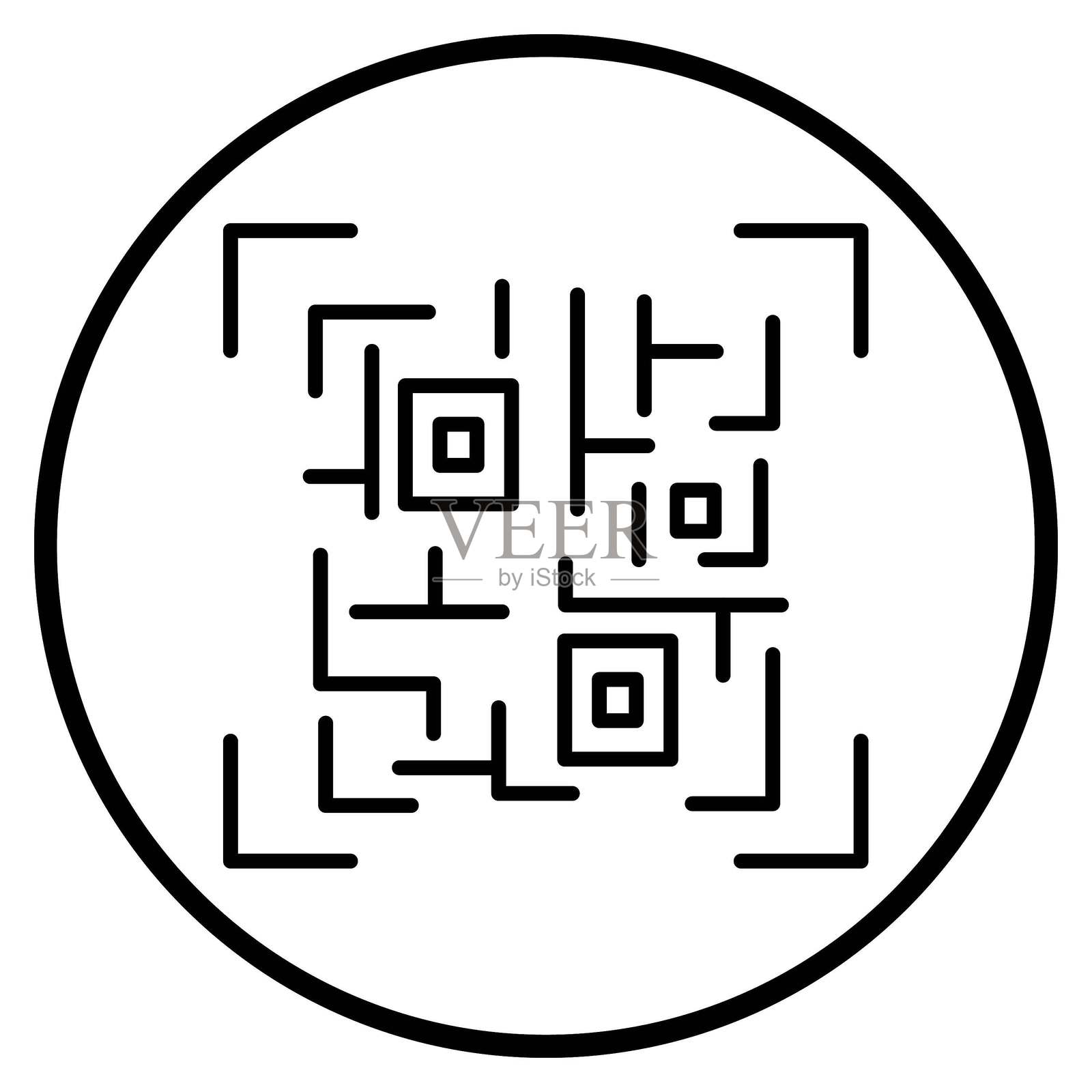 矢量二维码图标风格插画图片素材