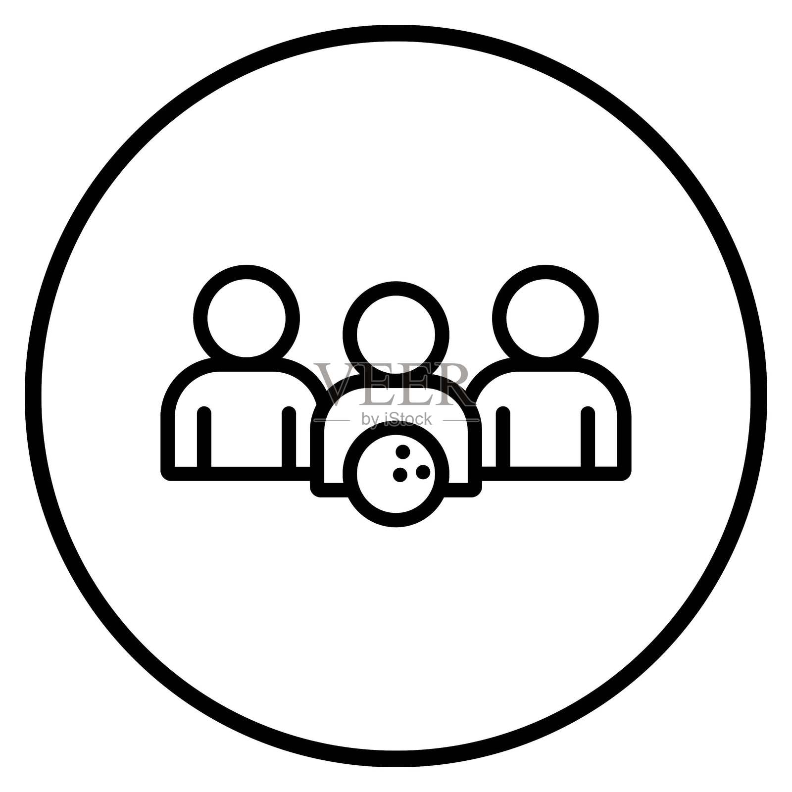 矢量保龄球队图标风格插画图片素材