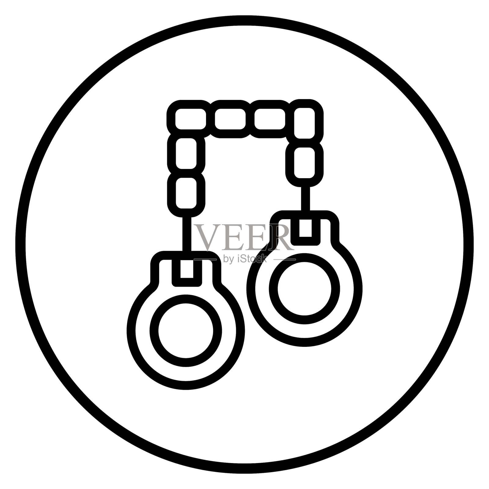 矢量设计手铐图标风格插画图片素材