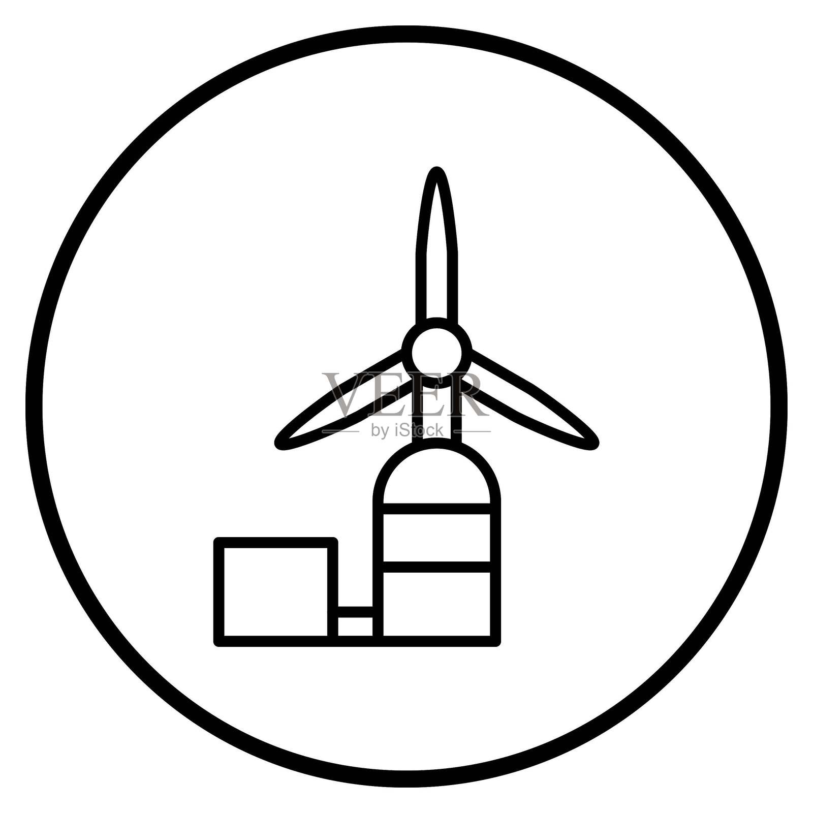 矢量风力涡轮机图标风格插画图片素材