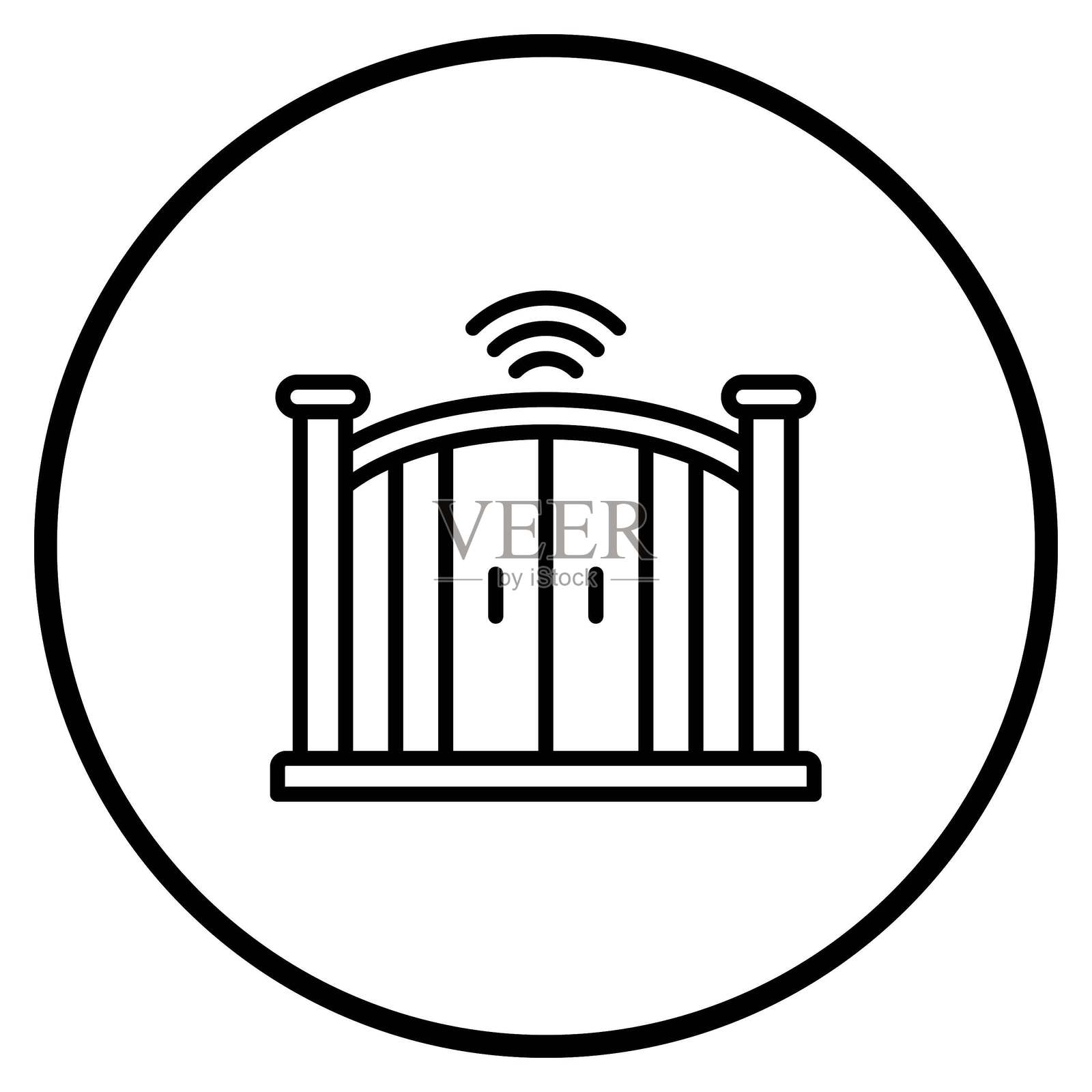 矢量设计智能门图标风格插画图片素材