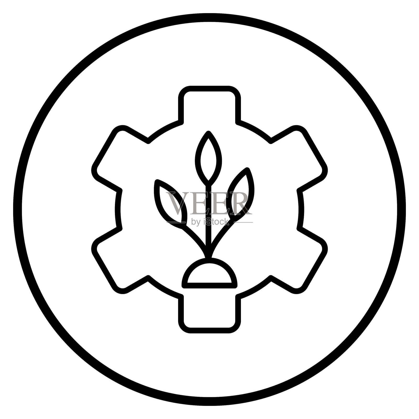 矢量绿色科技图标风格插画图片素材