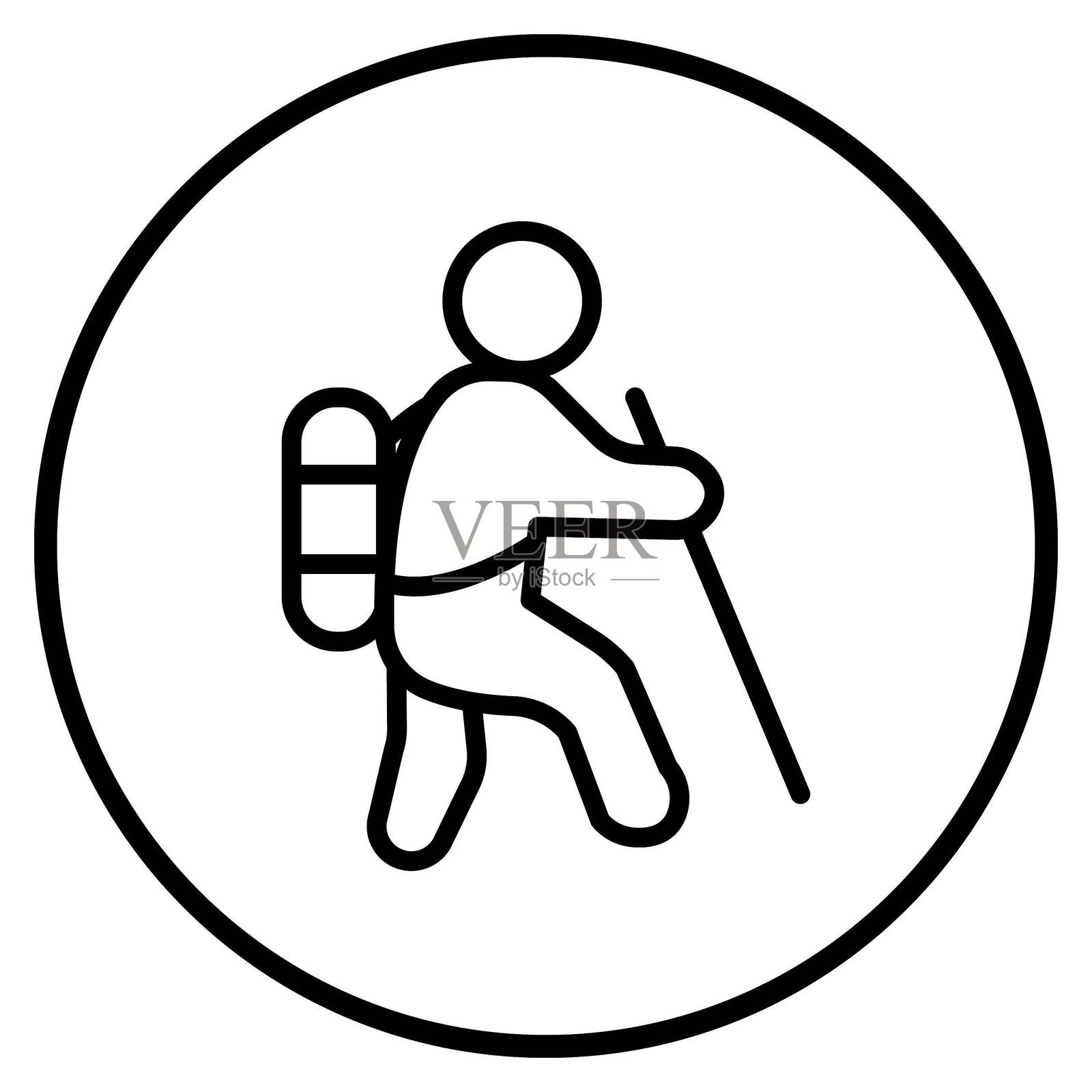 矢量设计 独自冒险 图标风格插画图片素材