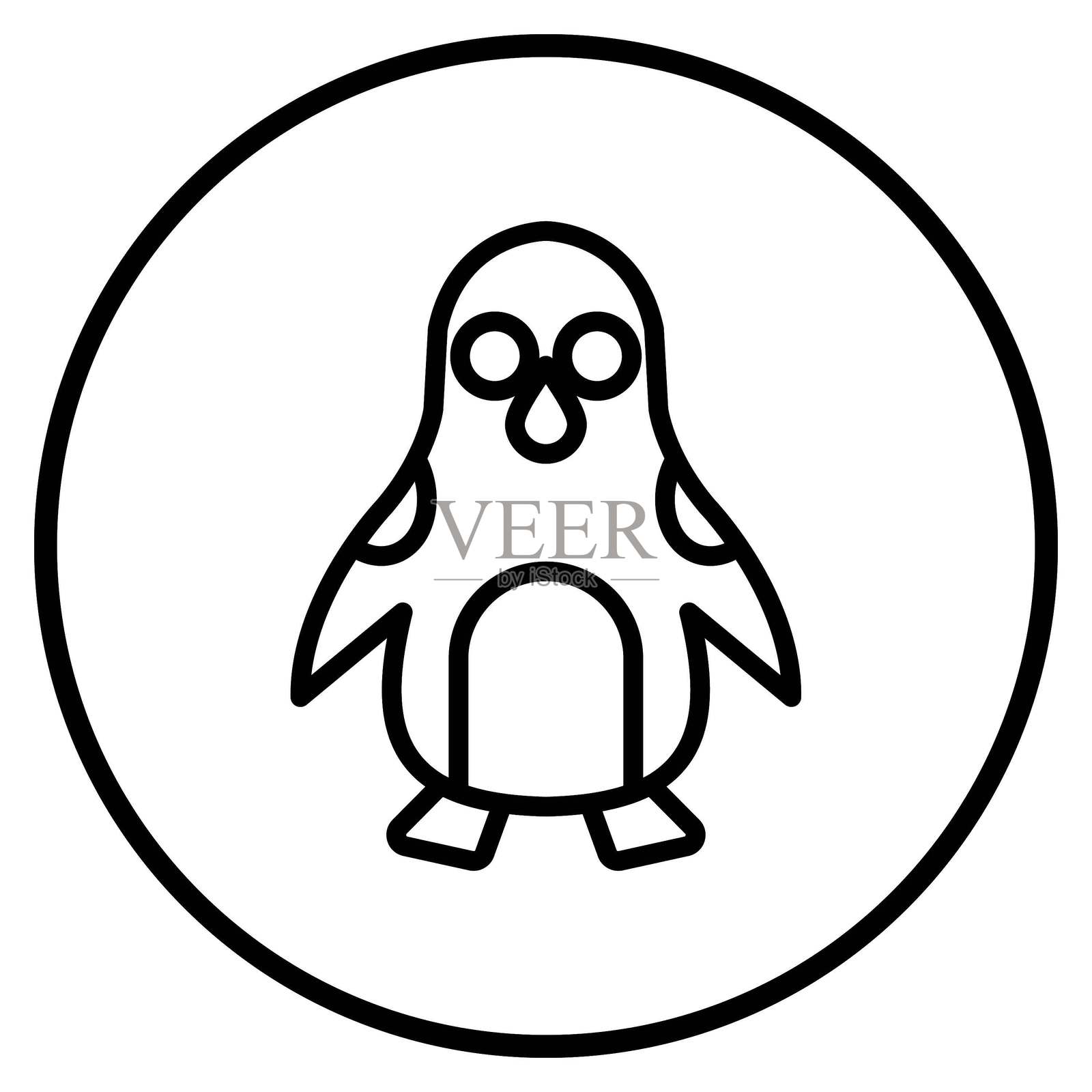 矢量设计企鹅图标风格插画图片素材