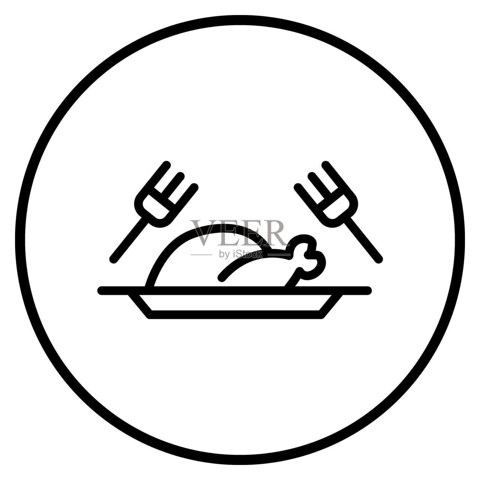 矢量设计的餐盘图标风格插画图片素材