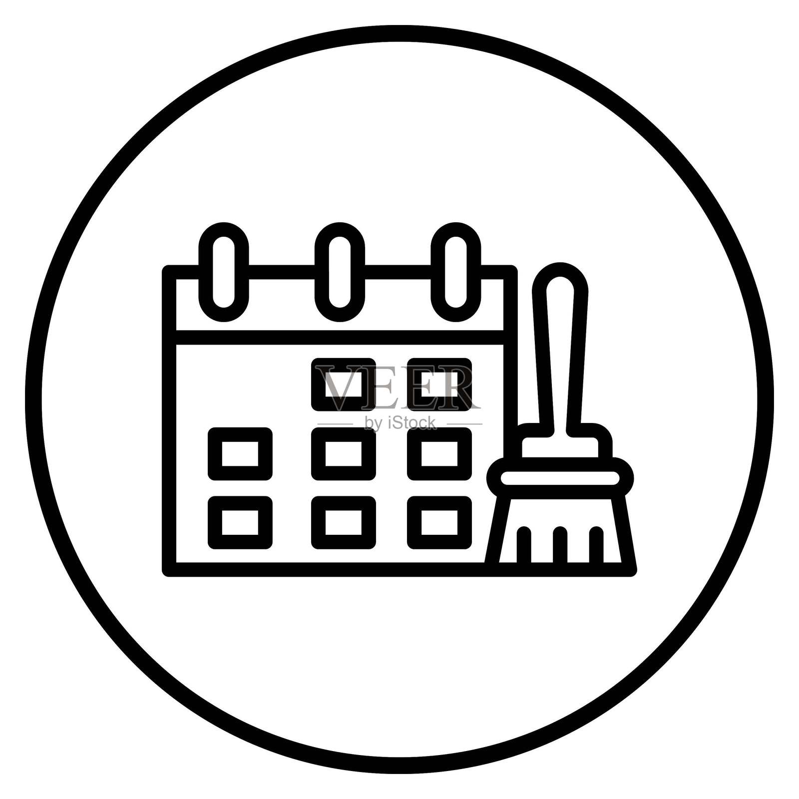 矢量家务时间表图标风格设计插画图片素材