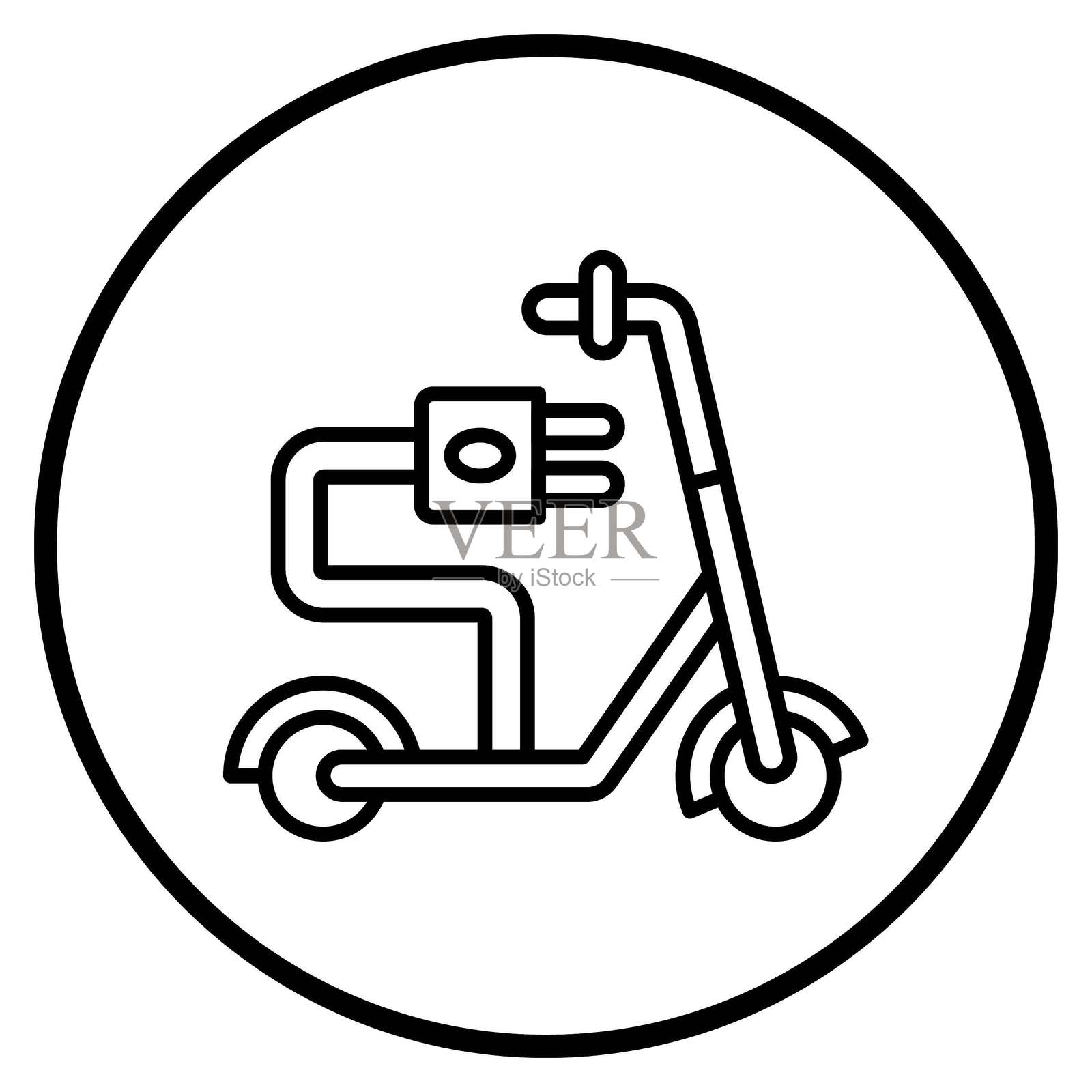 矢量设计的电动滑板车图标风格插画图片素材