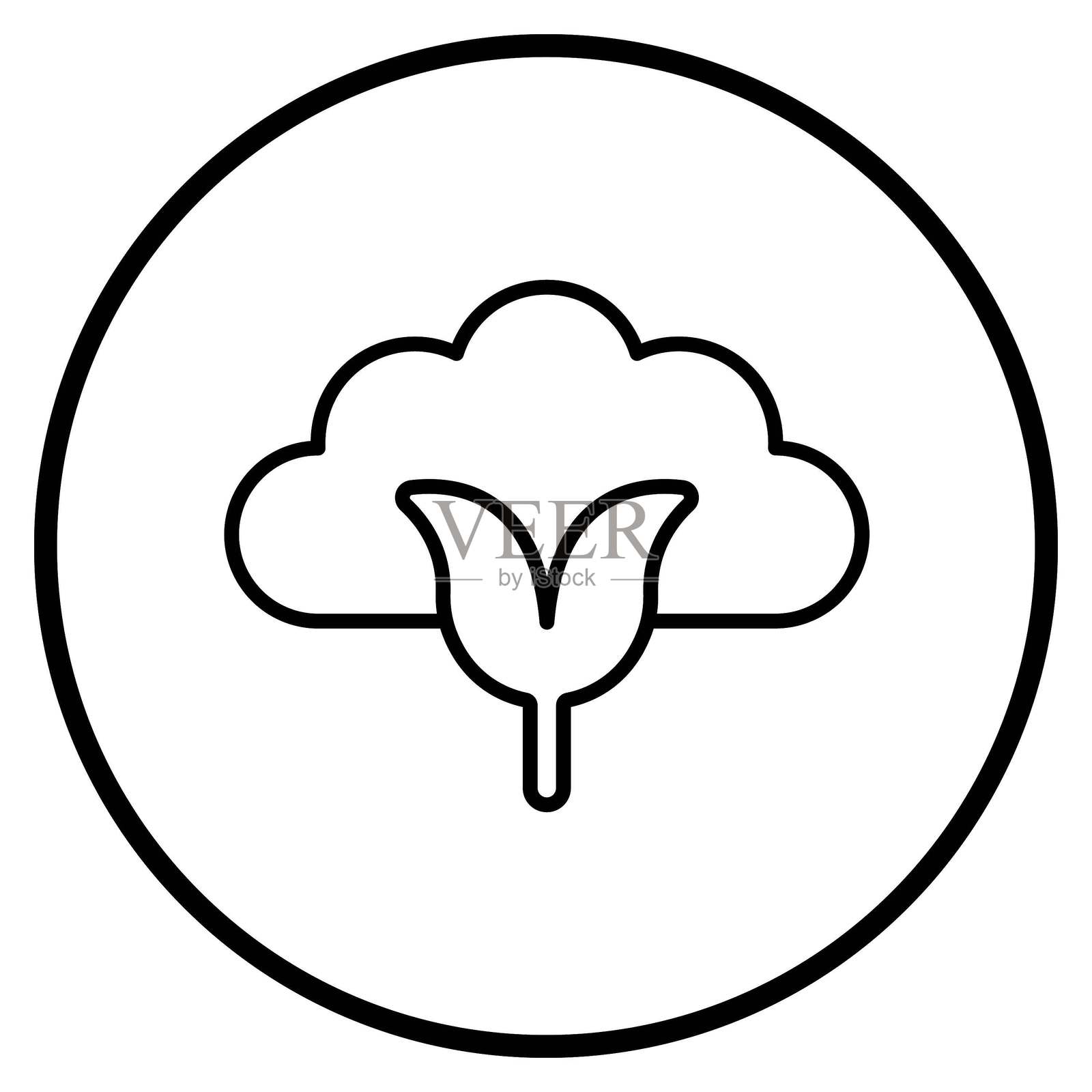 矢量棉花图标风格设计插画图片素材