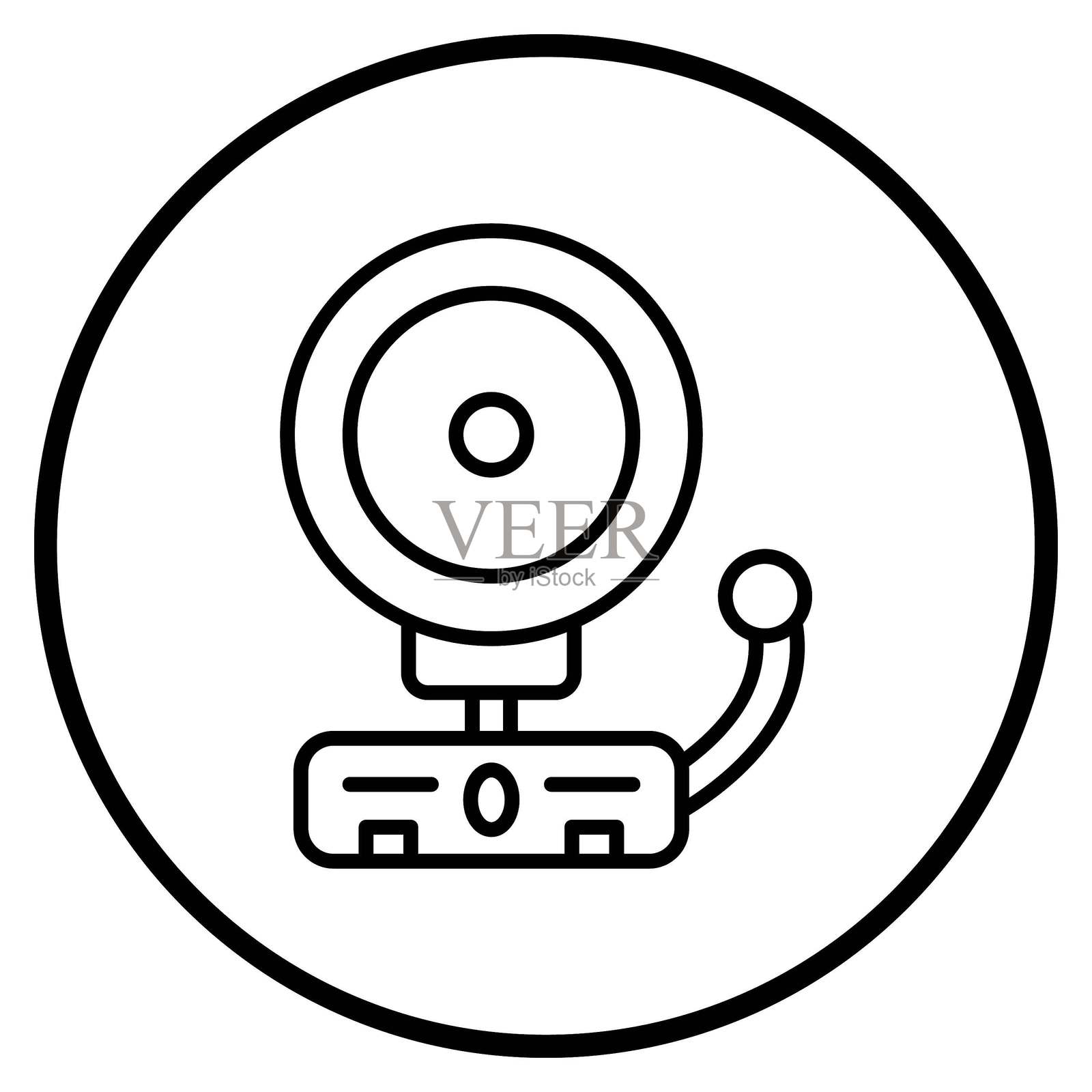 矢量火警警报器图标设计风格插画图片素材