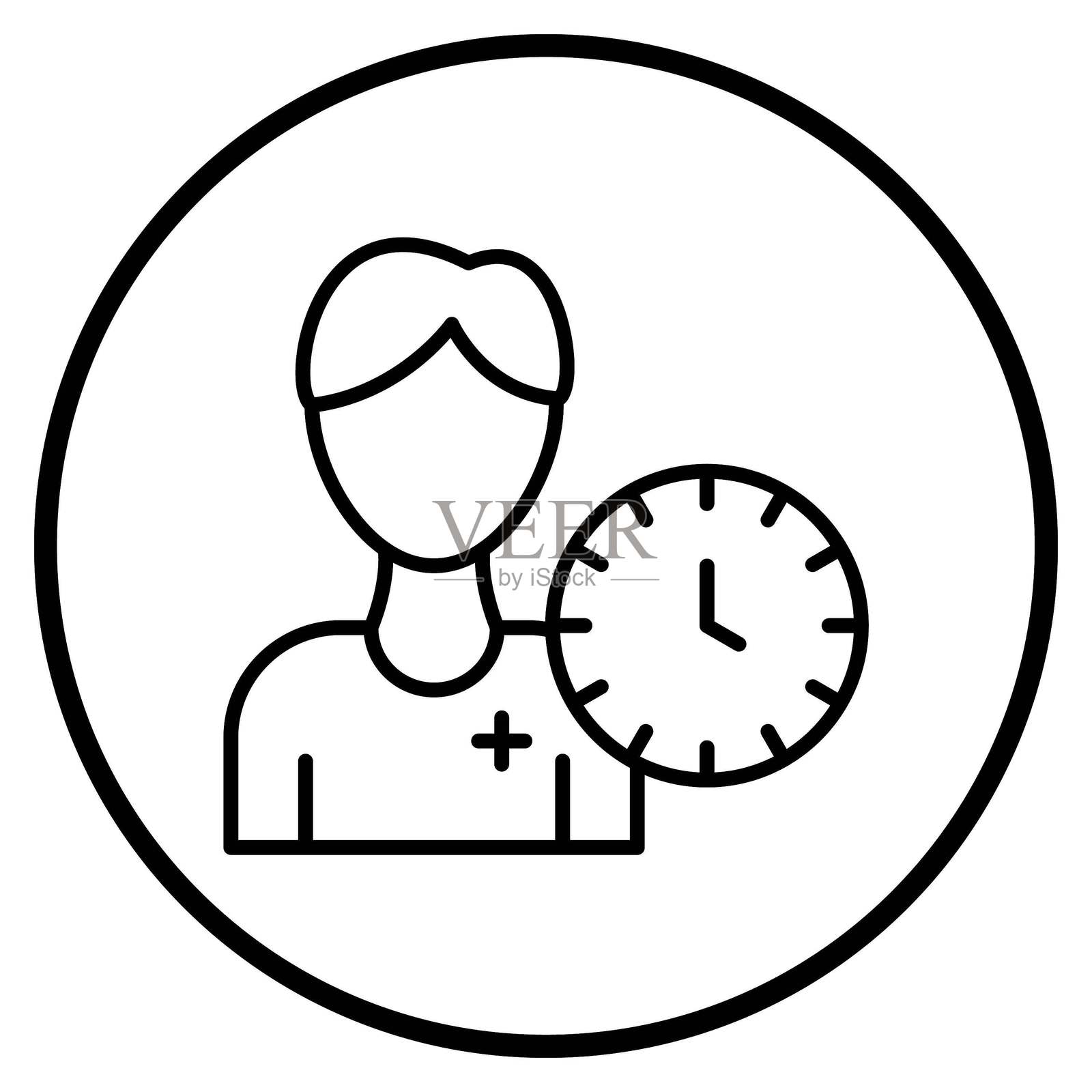 矢量设计 病人等候 图标风格插画图片素材