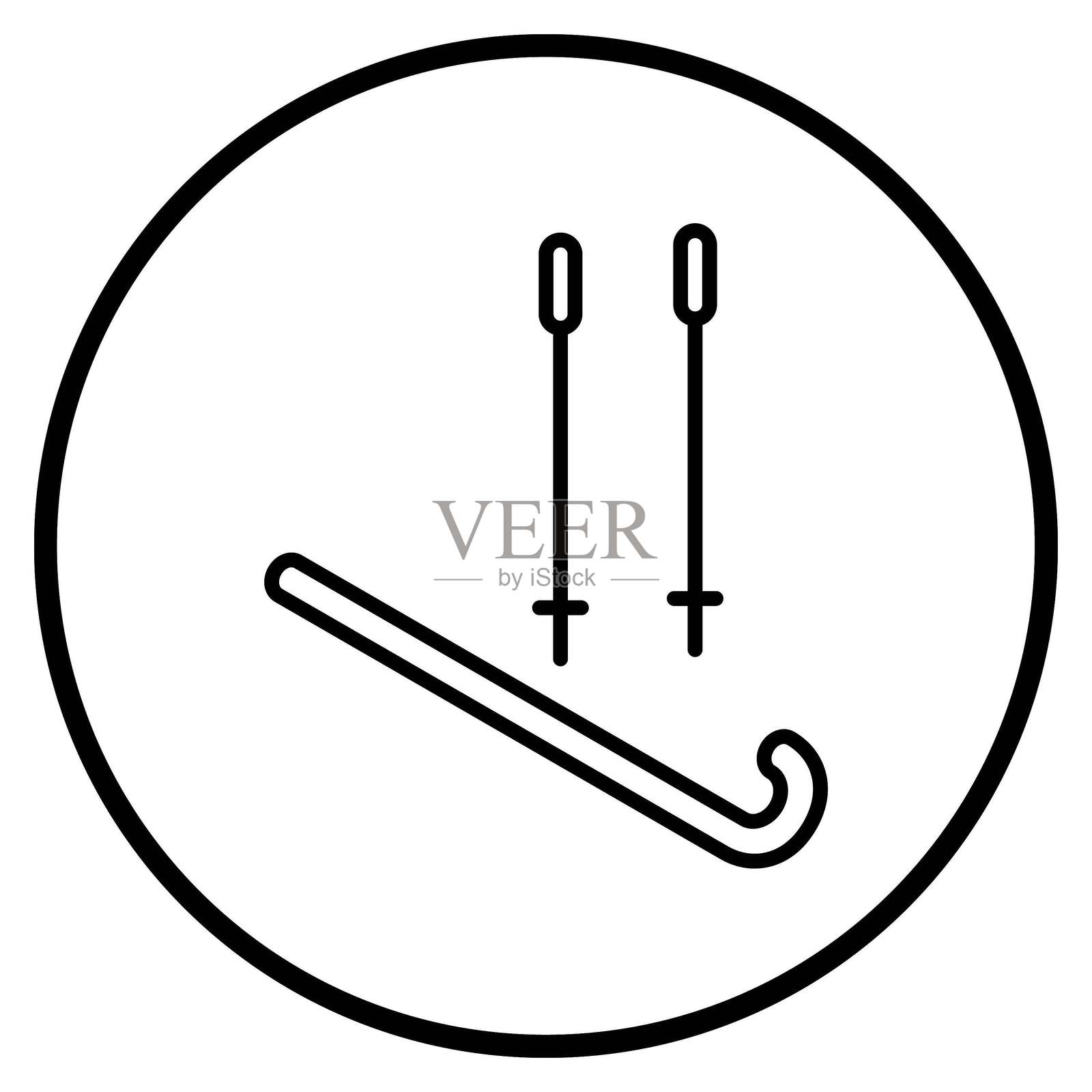 矢量滑雪图标设计风格插画图片素材