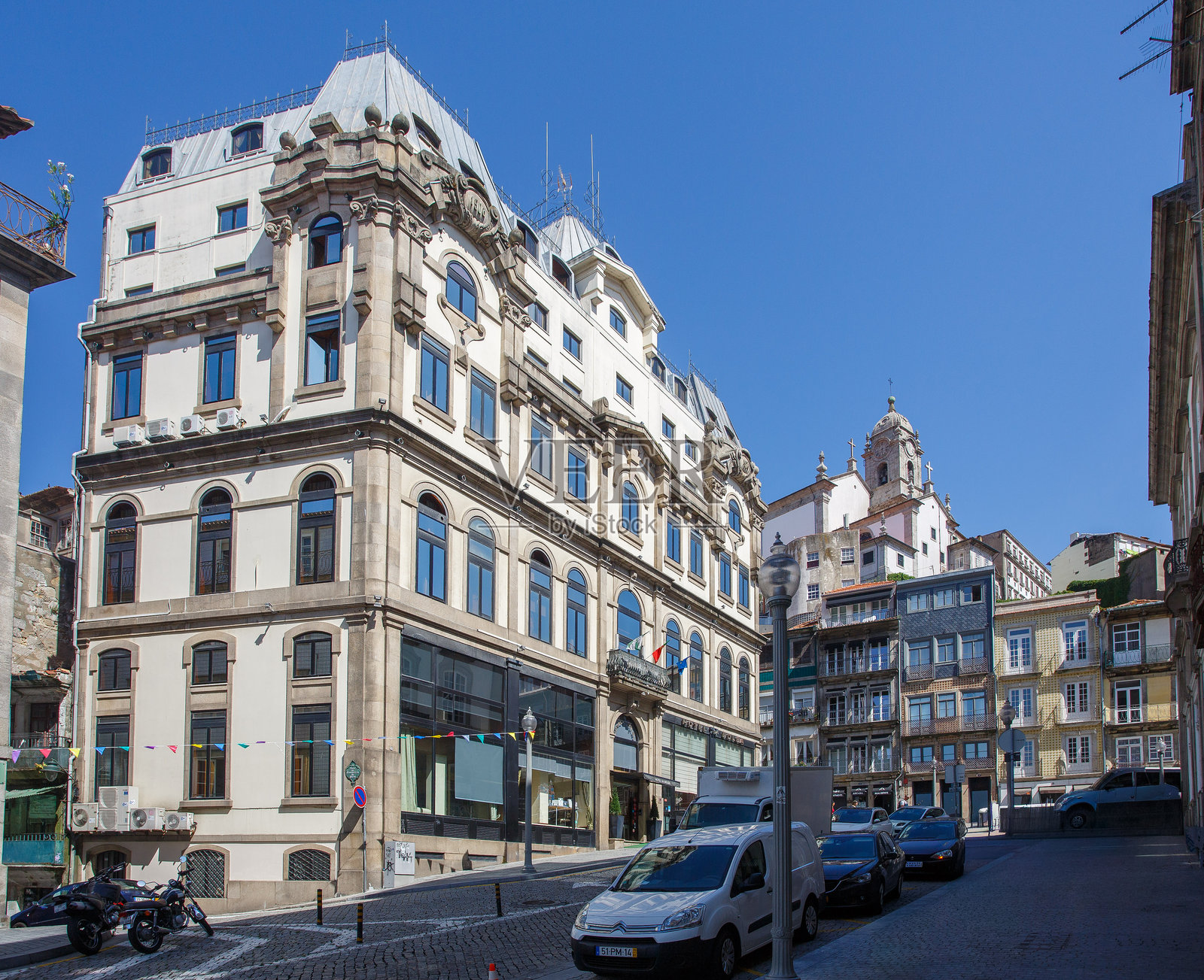 典型历史葡萄牙风格建筑的立面细节照片摄影图片