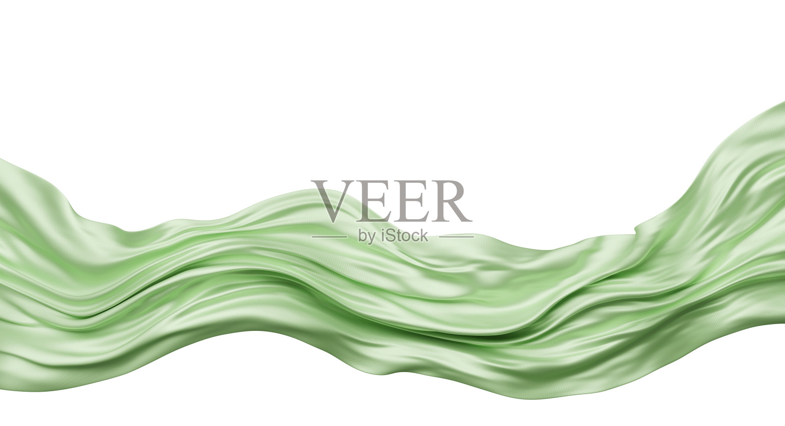 奢华的粉绿色薄荷织物，孤立在白色背景上，带有复制空间，3D渲染照片摄影图片