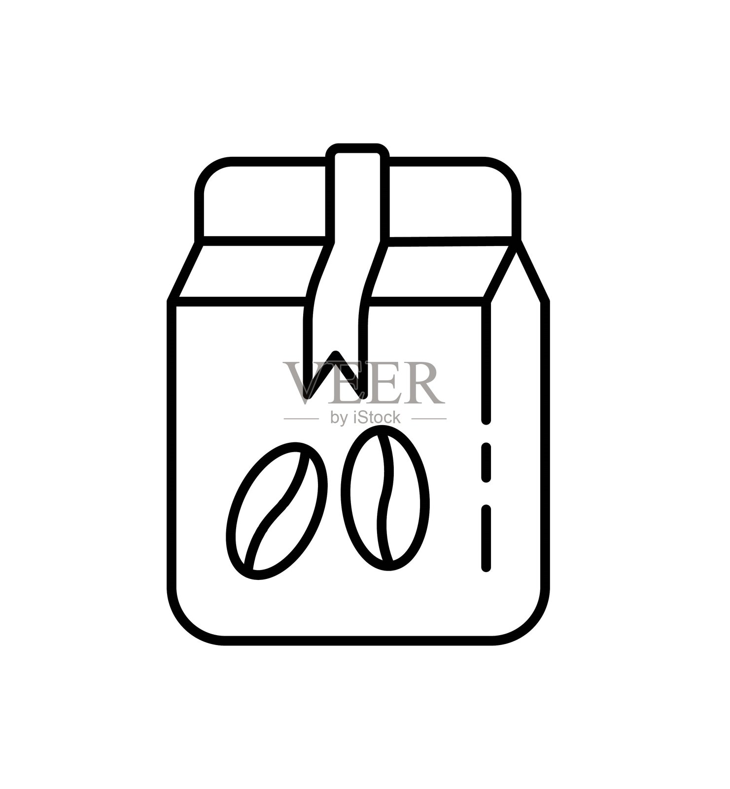 咖啡包装图标，矢量线条图标插画图片素材