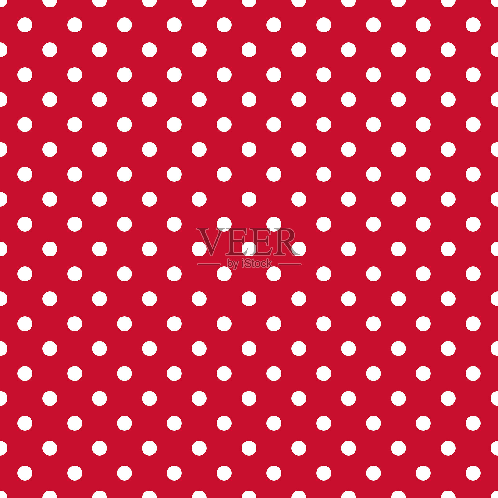 红色背景上的白色圆点无缝图案。倒置的圆形背景。插画图片素材