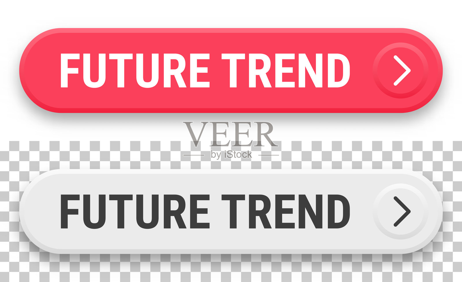 未来趋势 - 3D点击网页按钮，背景空白插画图片素材
