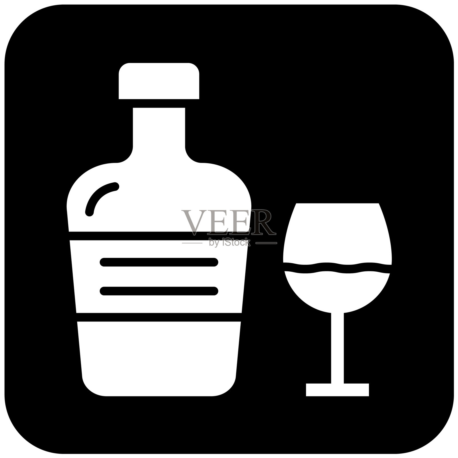 科涅克白兰地矢量图标设计插画插画图片素材