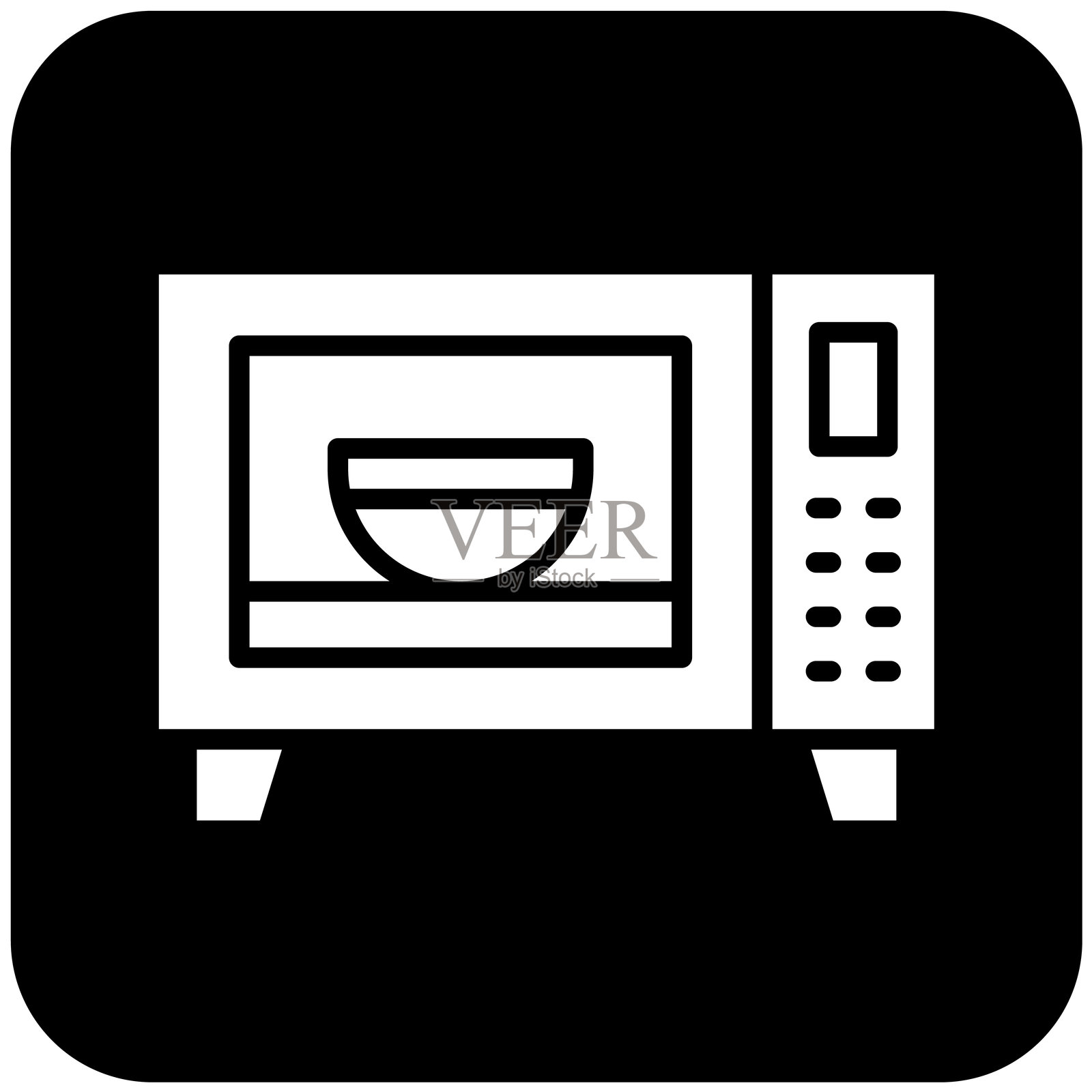 微波炉矢量图标设计插画插画图片素材