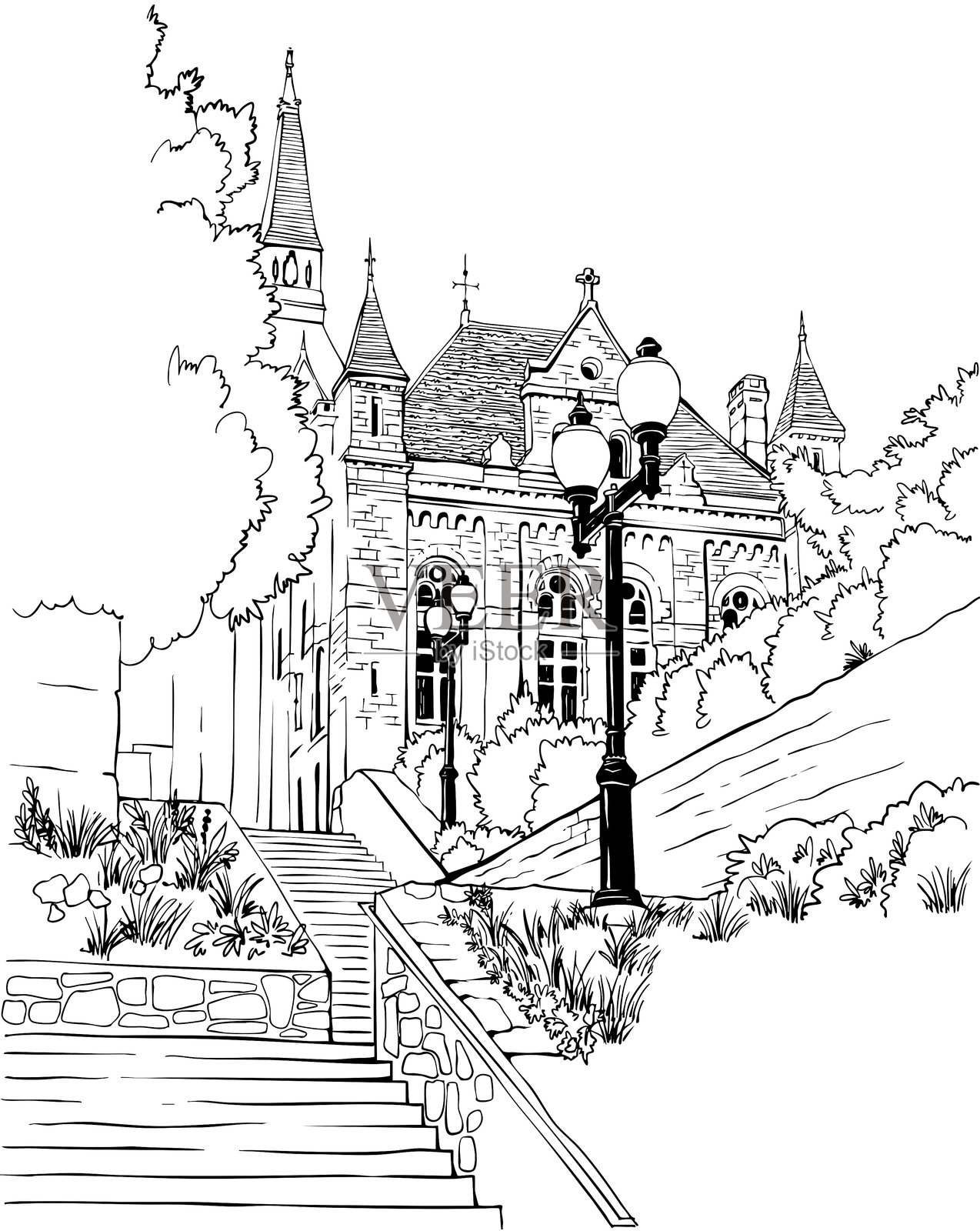 城市速写。华盛顿特区。插画图片素材