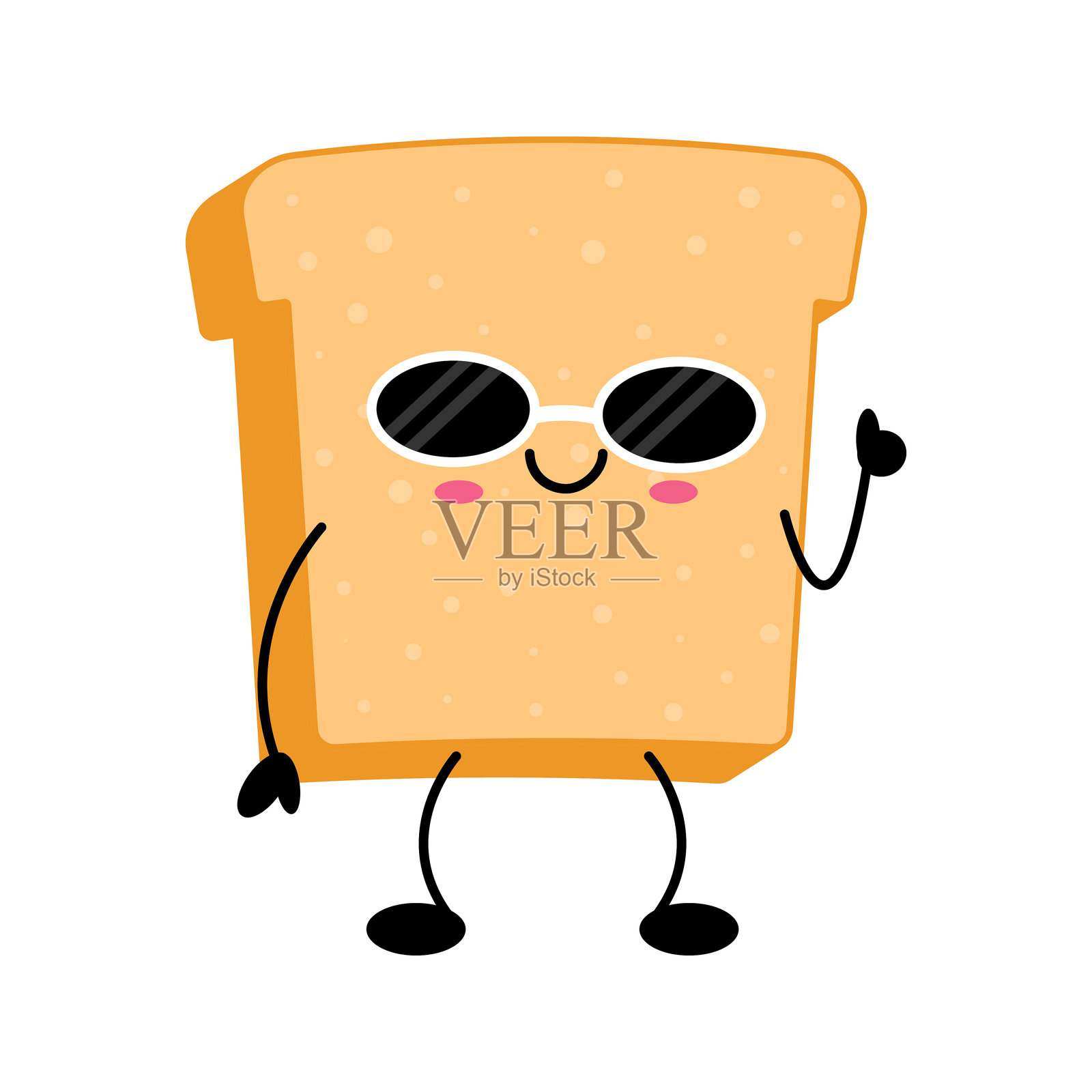 酷炫可爱吐司面包角色插画图片素材