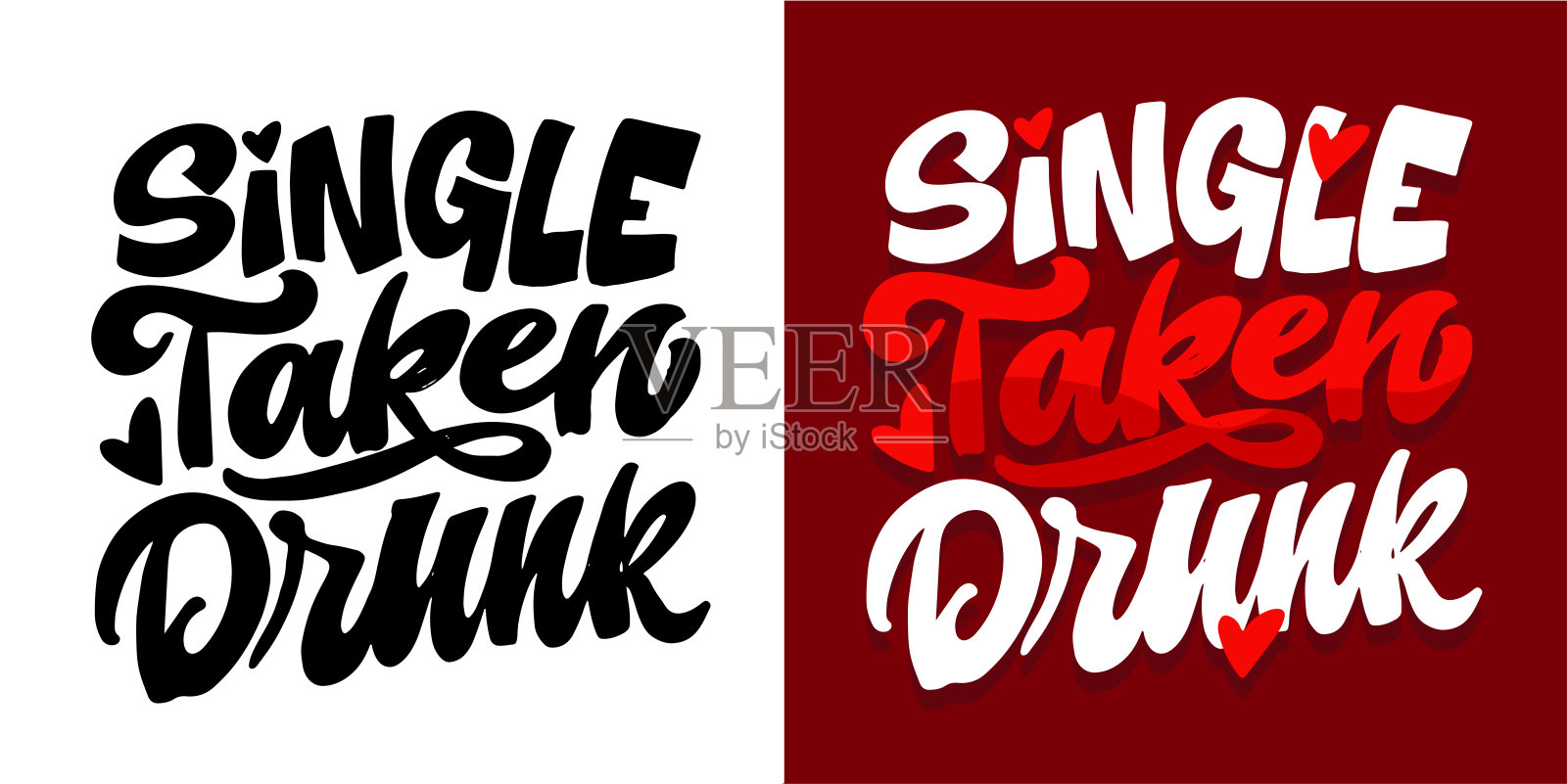 情人节核心。关于爱的手绘涂鸦文字，适用于T恤设计、马克杯印花、包袋印花、服装时尚。100%手绘矢量图。插画图片素材