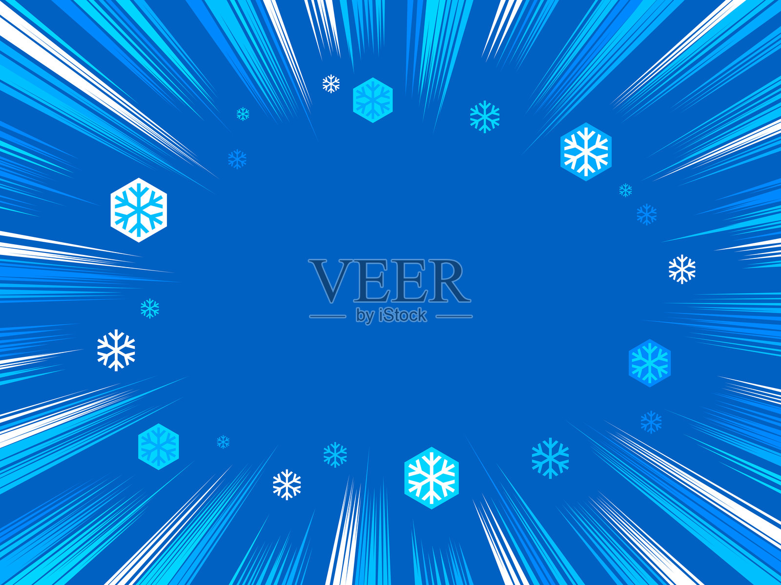 冬季暴风雪 暴风雪 假期蓝色背景插画图片素材