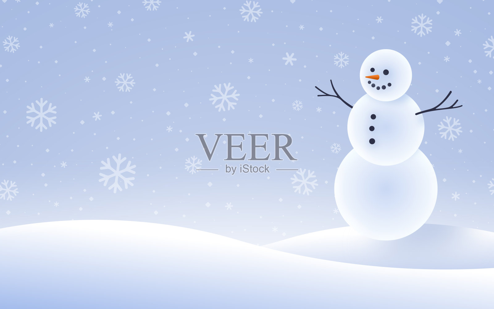 雪人冬季场景背景插画图片素材