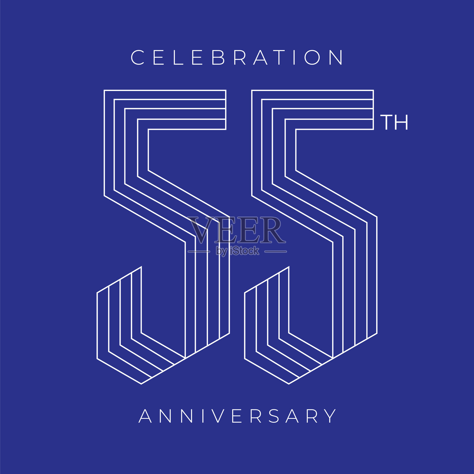 55周年。55岁生日庆典横幅，设计优雅的数字。矢量图例插画图片素材