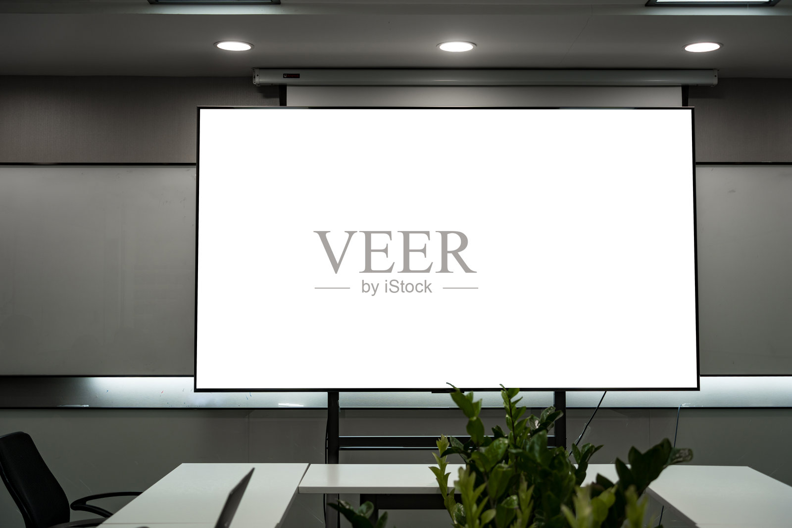 会议室大屏显示尊享沙龙欢迎界面照片摄影图片