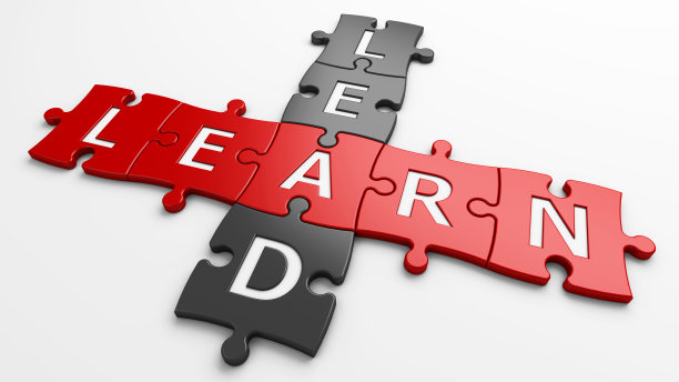 引导和学习写在红色和黑色的拼图图片下载