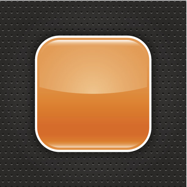 橙色空图标空白网页互联网按钮穿孔金属纹理图片下载