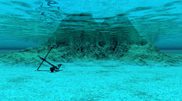 带锚水下场景图片下载