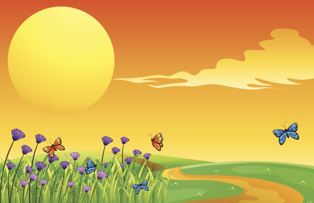 满月和蝴蝶图片下载