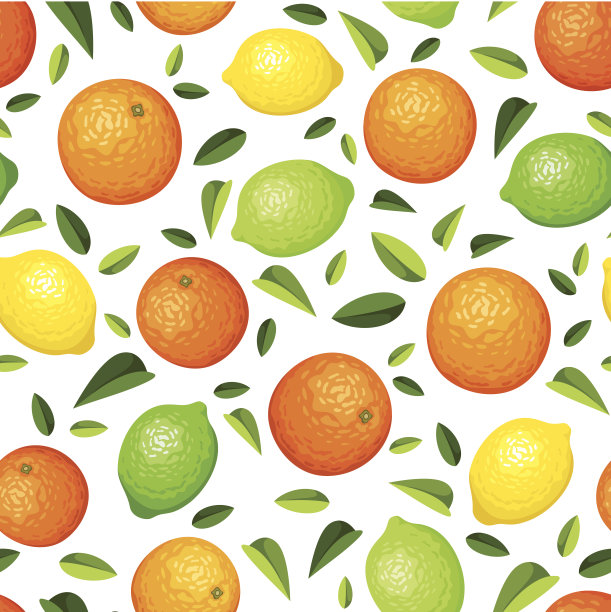 无缝背景与柑橘类水果。矢量插图。图片下载