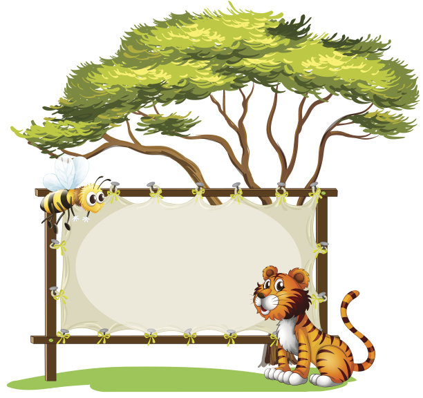 动物和昆虫旁边的空标志图片下载