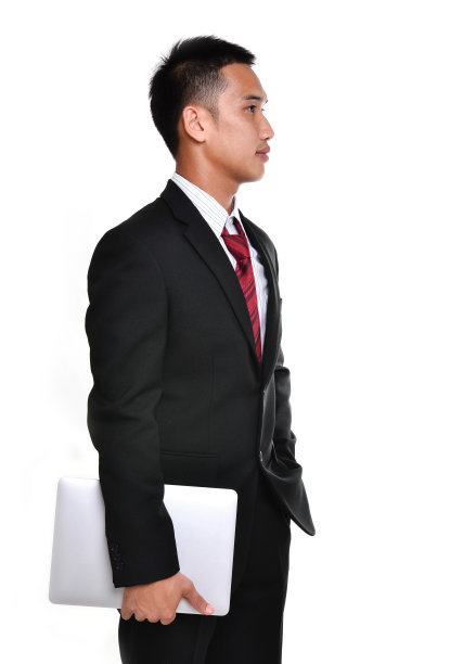 商人与笔记本电脑隔离图片下载