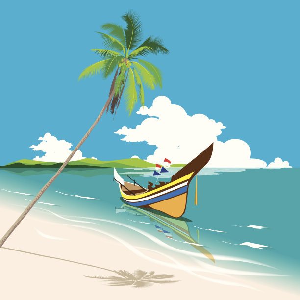 夏季海上与当地渔船图片下载