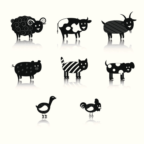家畜的剪影图片下载