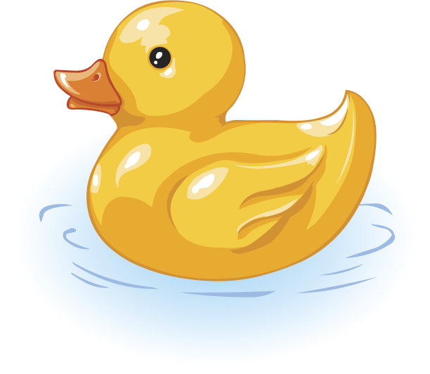 Vector黄色鸭子洗澡图片下载