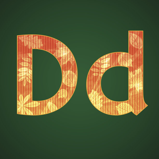秋季风格的字母D图片下载