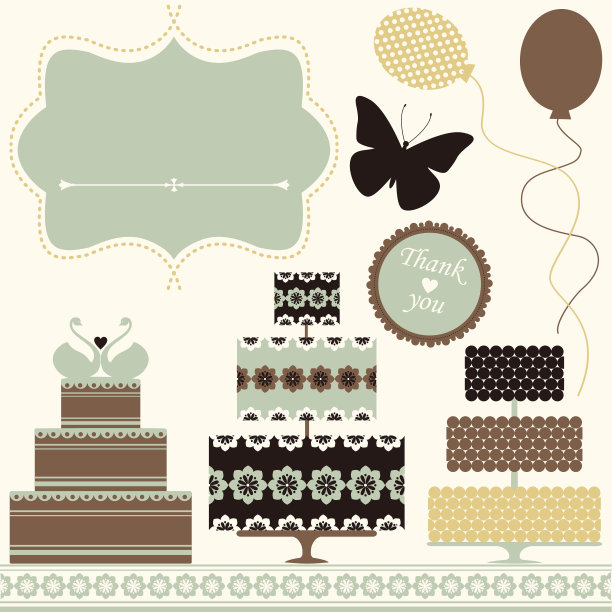 棕色、蓝色和黄色的庆祝图标图片下载