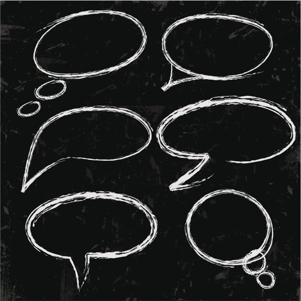 用粉笔画的语音气泡的孤立图像素材图片