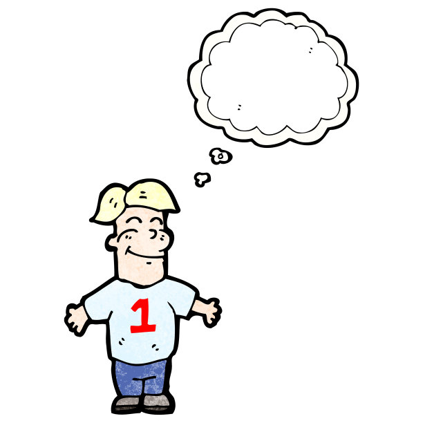 卡通男孩与思想泡泡图片下载